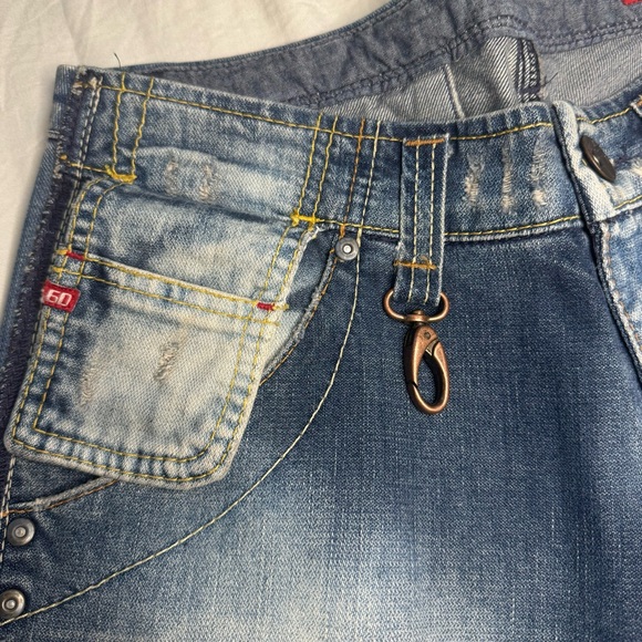MISS SIXTY Y2K Denim Boot Cut Jeans Distressed Women’s 30 UNIQUE POCKETS - Picture 3 of 13